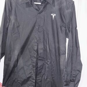 Tesla Men's Charcoal Button Down Shirt